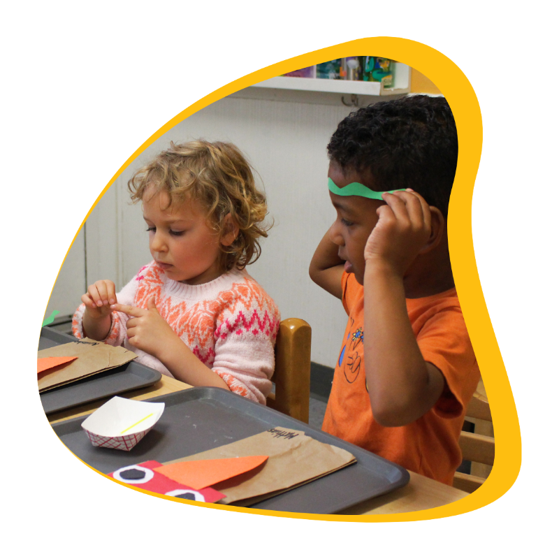 children crafting at Kids Konnect San Leandro Preschool